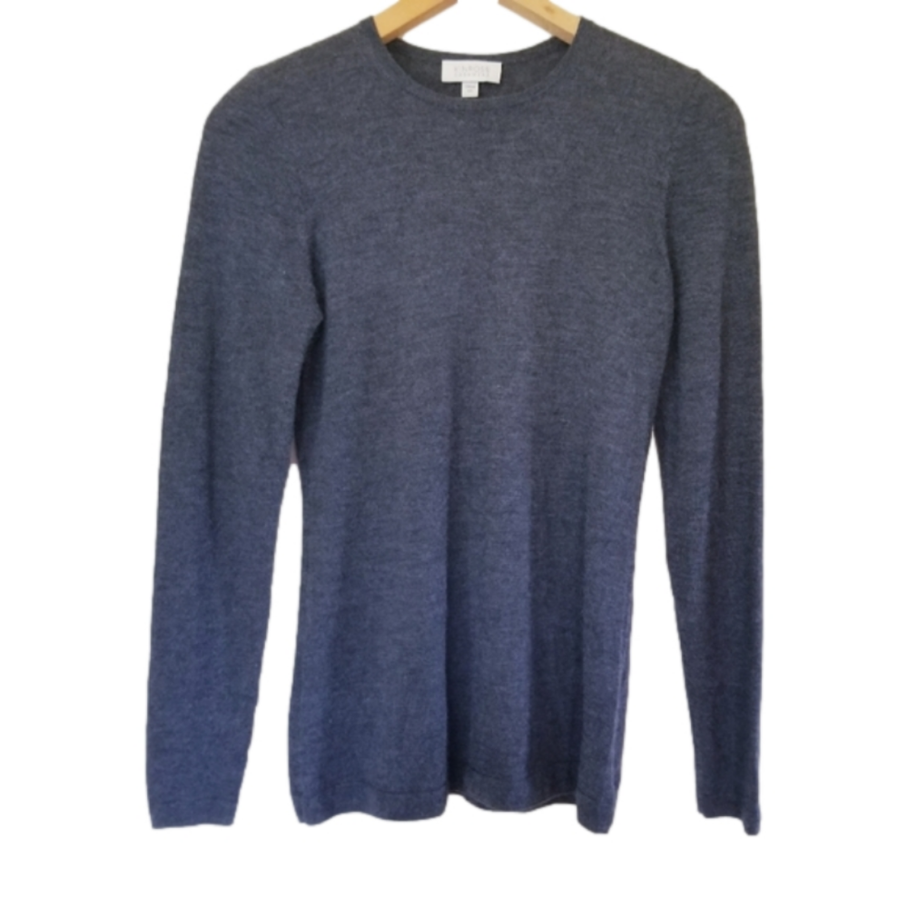 Kinross Cashmere Pure Cashmere Long Sleeve Grey Crewneck Pullover Size XS